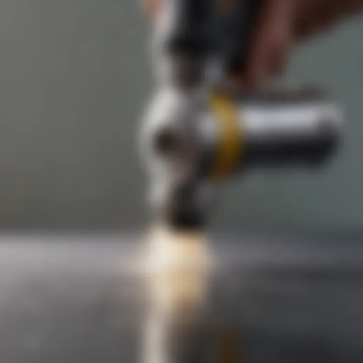 Close-up of cutter fogger refill in use