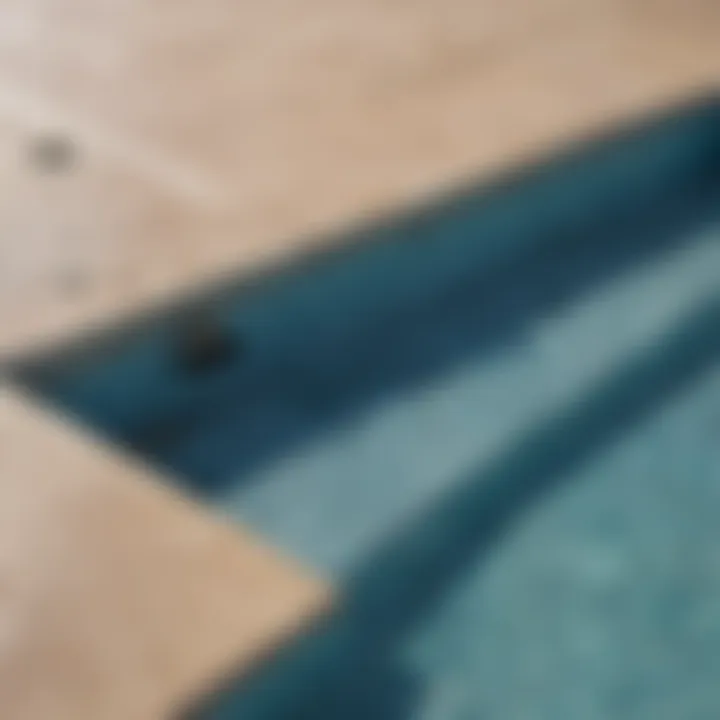 A damaged vinyl pool liner with clear indicators of wear