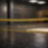 Danger caution tape marking off a hazardous area