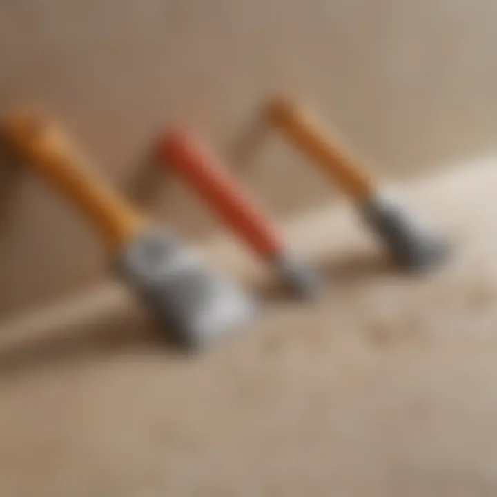 Close-up of stucco repair tools and DAP products