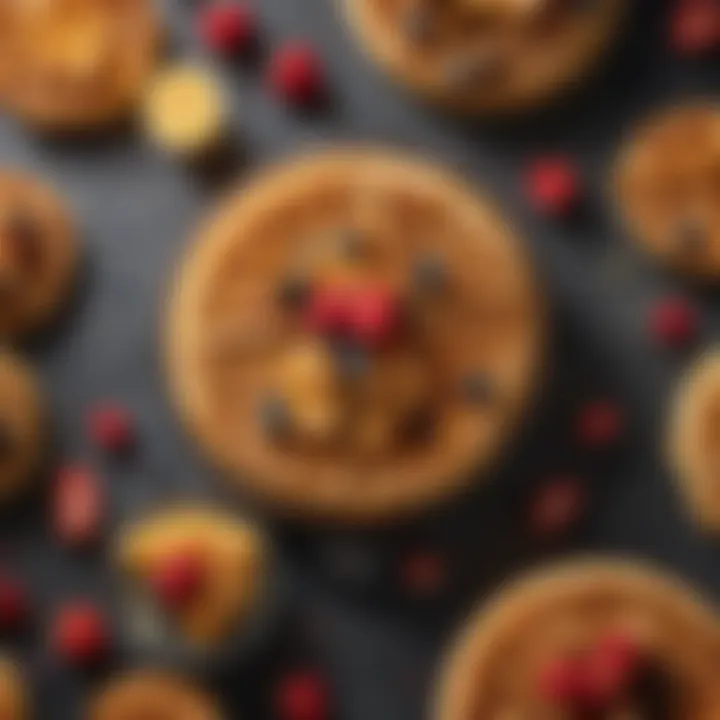 An array of delectable toppings arranged around honeycomb waffles made with the Dash appliance