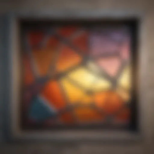 Abstract geometric patterned decorative window well cover