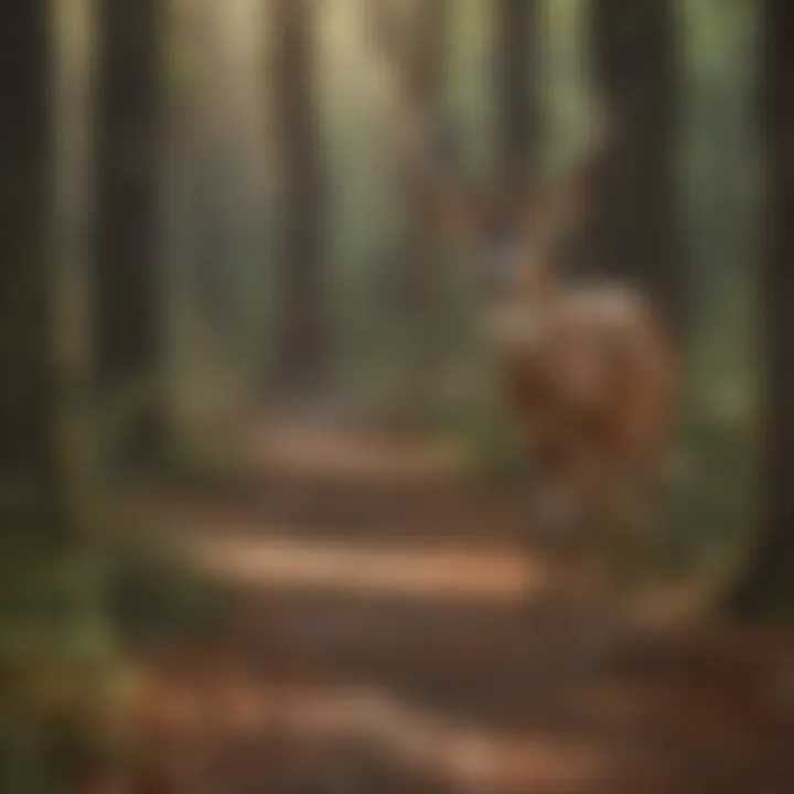 Deer cautiously avoiding area treated with Tomcat repellent
