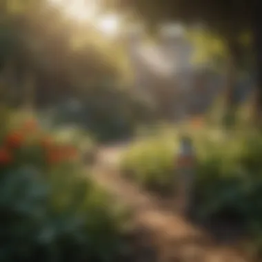 Practical Application in Garden Environments Application of insect spray in a garden setting
