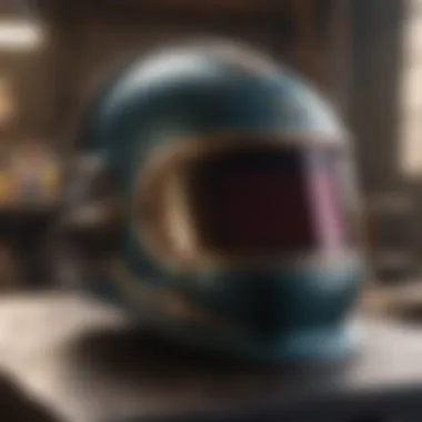 Advanced Lens Technology in Welding Helmets Close-up of a welding helmet lens showcasing advanced technology