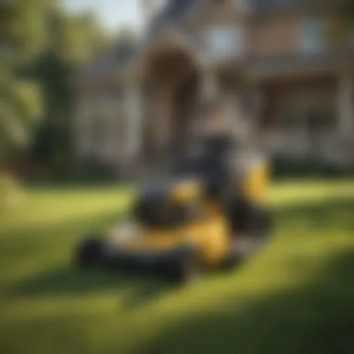 DEWALT Battery-Powered Lawn Mower Cutting Grass