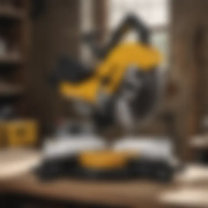 DeWalt Mitre Saw in a Professional Workshop DeWalt mitre saw in a workshop setting