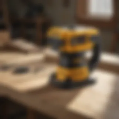Illustration of diverse applications of DeWalt tables in woodworking.
