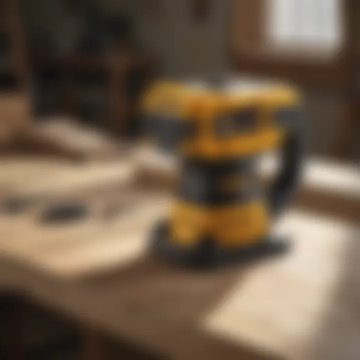 Illustration of diverse applications of DeWalt tables in woodworking.