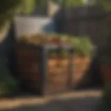 A well-structured compost bin filled with organic materials