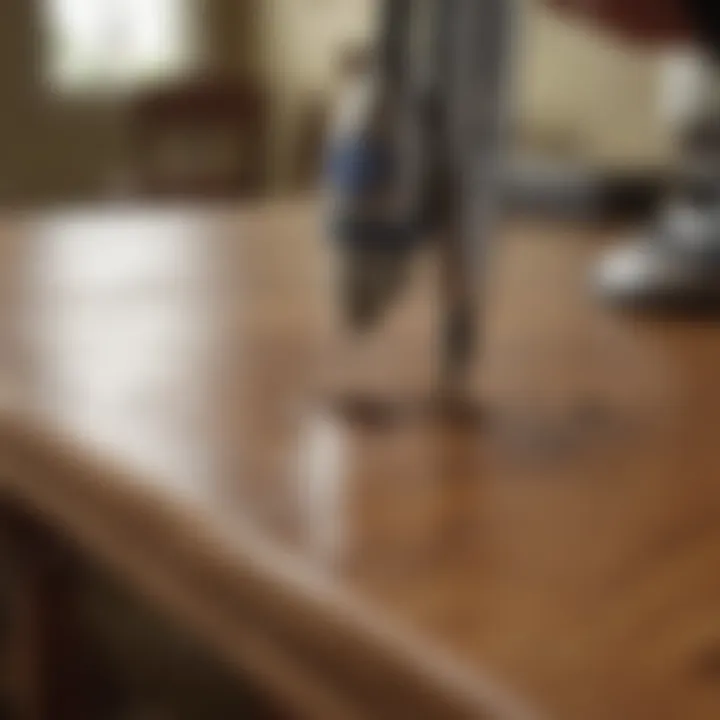 DIY enthusiast enhancing home decor with Dremel tool