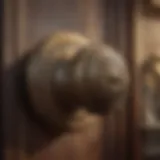 An antique brass door knob showcasing intricate designs and craftsmanship
