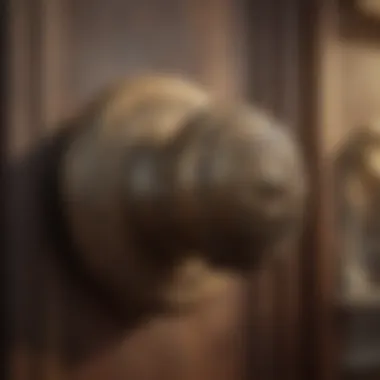Antique Brass Door Knob An antique brass door knob showcasing intricate designs and craftsmanship