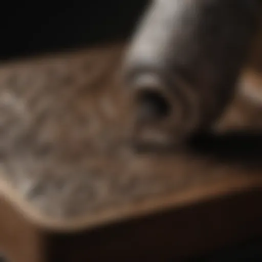 Close-up of a Dremel tool engraving intricate designs on wood