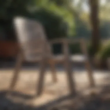 Outdoor Durability Durable construction of Adams plastic stackable chair for outdoor use