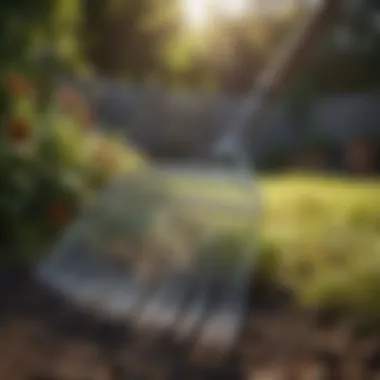 Toughness Unveiled Metal Garden Rake Durable Metal Garden Rake with Tines Close-up