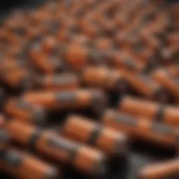 Detailed view of Duracell rechargeable batteries showcasing their advanced technology.