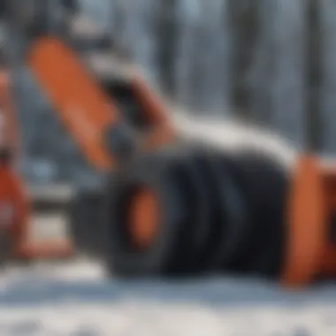 Innovative Auger Technology in Action Close-up of a snowblower's auger mechanism