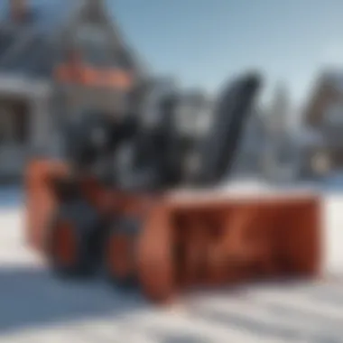 Demonstrating Power in Snow Removal Powerful snowblower clearing a large driveway