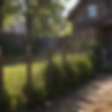 Assessing Yard for Fencing Options Pet owner assessing their yard for fencing possibilities