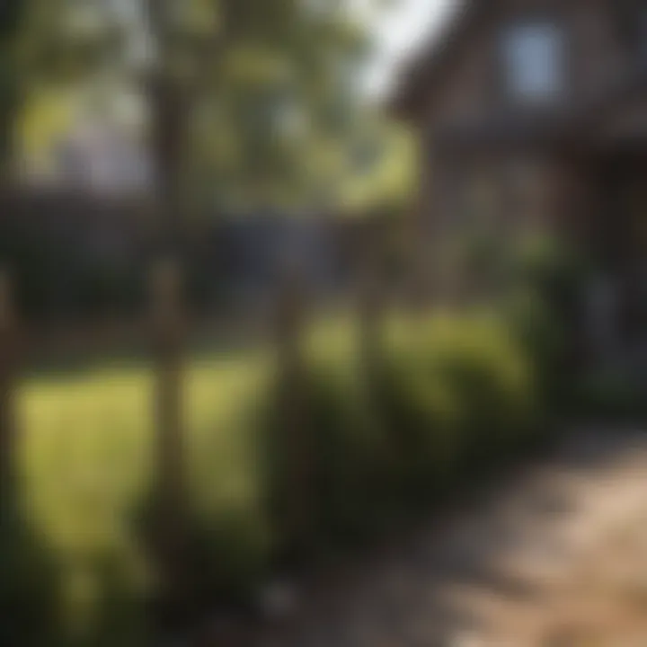 Assessing Yard for Fencing Options Pet owner assessing their yard for fencing possibilities