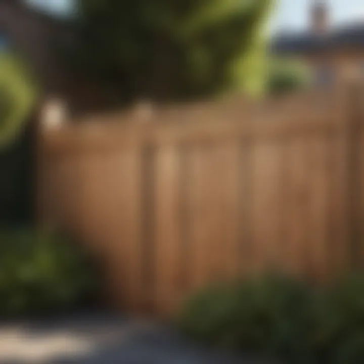 Stylish Wooden Pet-Safe Fence Stylish wooden pet-safe fence in a garden setting