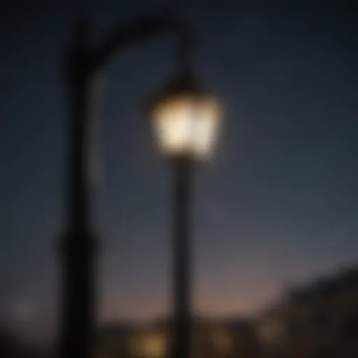 Elegant silhouette of a black vinyl lamp post against a starry night sky