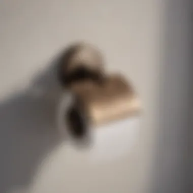 Minimalist Sophistication Bronze toilet roll holder with geometric minimalist design
