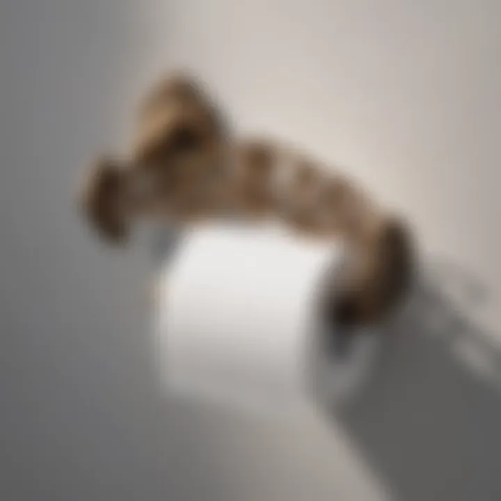 Bronze toilet roll holder showcasing intricate filigree work