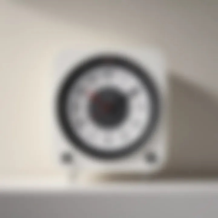 Sleek and Modern Design of RCA Clock A sleek and modern RCA clock on a minimalist white background