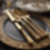 Exquisite golden royal flatware set