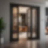 Elegant bifold door with glass in modern interior