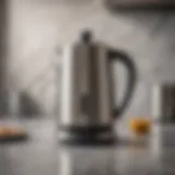 Elegant 4-Cup Electric Percolator Coffee Pot on Marble Countertop