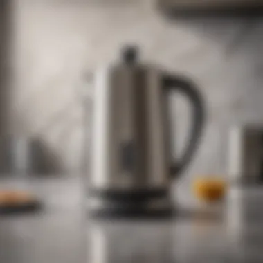 Elegant 4-Cup Electric Percolator Coffee Pot on Marble Countertop