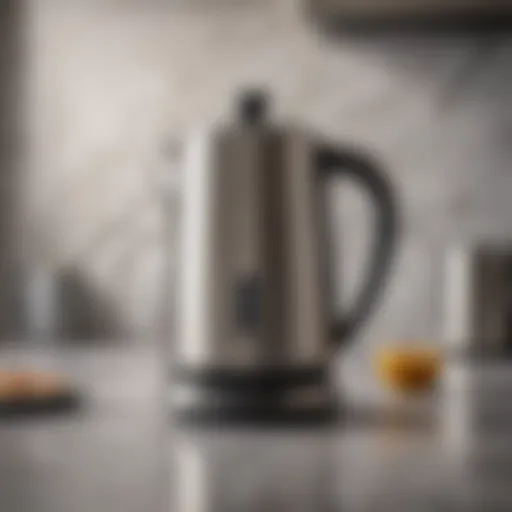 Elegant 4-Cup Electric Percolator Coffee Pot on Marble Countertop