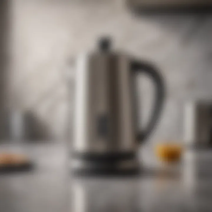 Elegant 4-Cup Electric Percolator Coffee Pot on Marble Countertop