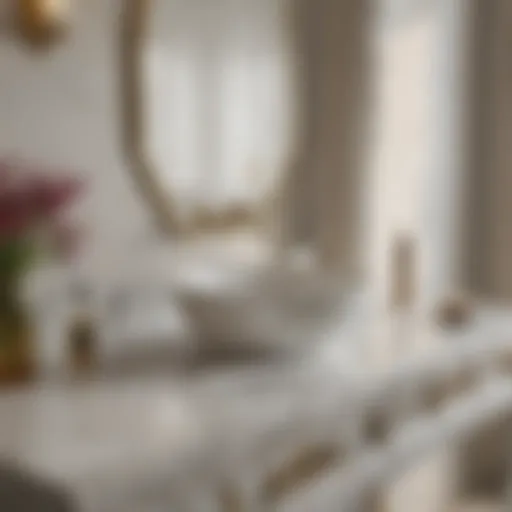 Elegant marble vanity top with sink