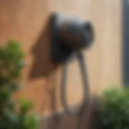 Elegant Wall Mounted Hose Holder in Modern Garden Setting