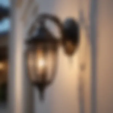 Graceful Outdoor Wall Sconces Casting Shadows at Twilight Elegant Outdoor Wall Sconces at Twilight