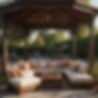 Luxurious Gazebo Furniture Chic outdoor gazebo furniture arrangement with plush cushions