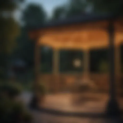 Elegant outdoor gazebo lighting casting a warm glow