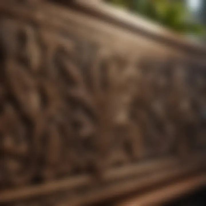 Close-up of intricate craftsmanship on planter box