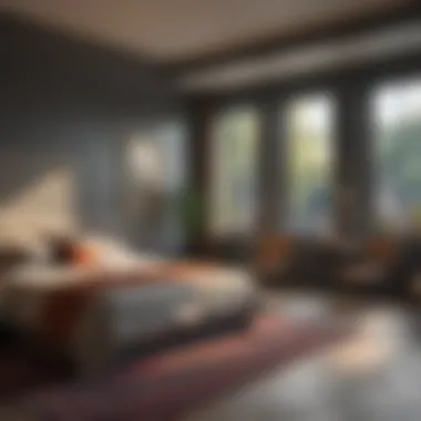 Illustration showcasing the versatility of a 4 Square Extension Box in different room layouts