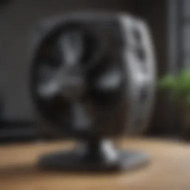 Customizable Airflow Control Close-up of airflow settings on tabletop tower fan