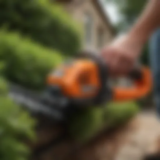 Ergonomic handle of the Black & Decker 16-Inch Hedge Trimmer