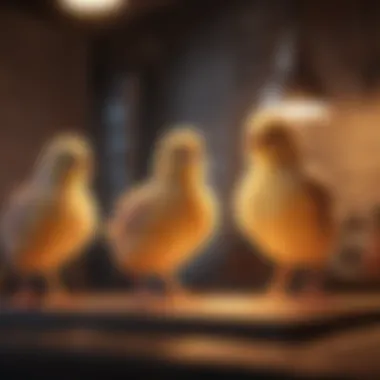 Heat Lamps for Chicks Illustration of heat lamps for chicks