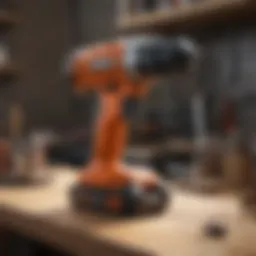High-performance cordless power drill on a workbench
