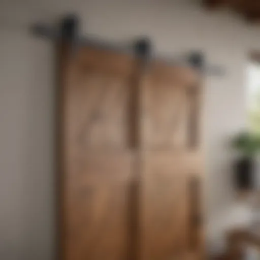 Stylish barn door hardware showcasing modern design