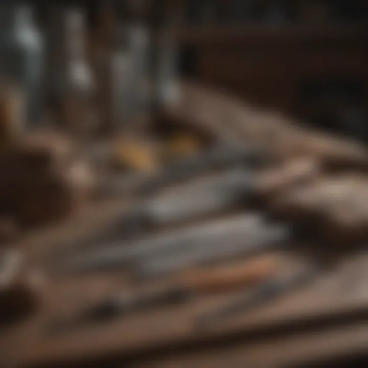 A detailed setup of tools and equipment for working with thinset