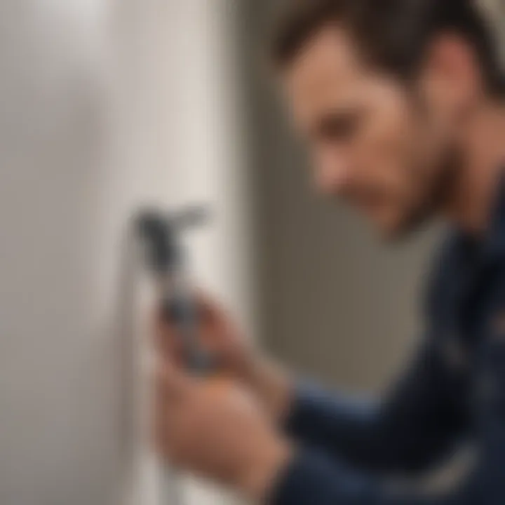 An expert demonstrating the use of a caulking tool in a specific application scenario.